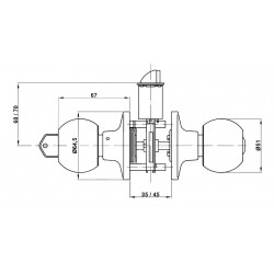 Ajtózár forgógombos króm zárható