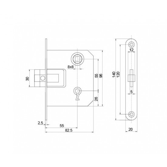 Ajtózár kulcsos ANBO