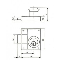 Bútorzár C 69/30 bal