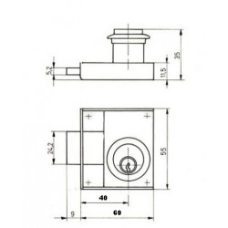 Bútorzár C 69/40 bal