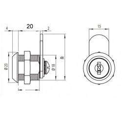 Bútorzár JYB 20 mm