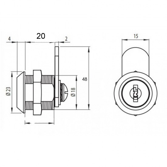 Bútorzár JYB 20 mm