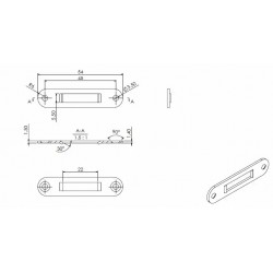 Zárólemez bútorzárhoz egyenes
