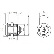 Bútorzár 16 mm Siso
