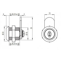 Bútorzár 16 mm Siso