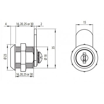Bútorzár 20 mm Siso Bútorzár 20 mm Siso
