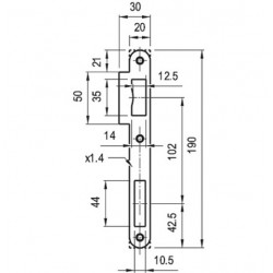 Zárólemez 3411-hez egyenes