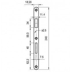 Zárólemez Midi egyenes