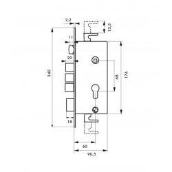 Ajtózár Hi-Sec cilinderes 24 mm
