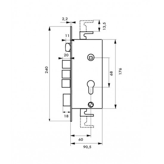 Ajtózár Hi-Sec cilinderes 24 mm Ajtózár Hi-Sec cilinderes 24 mm