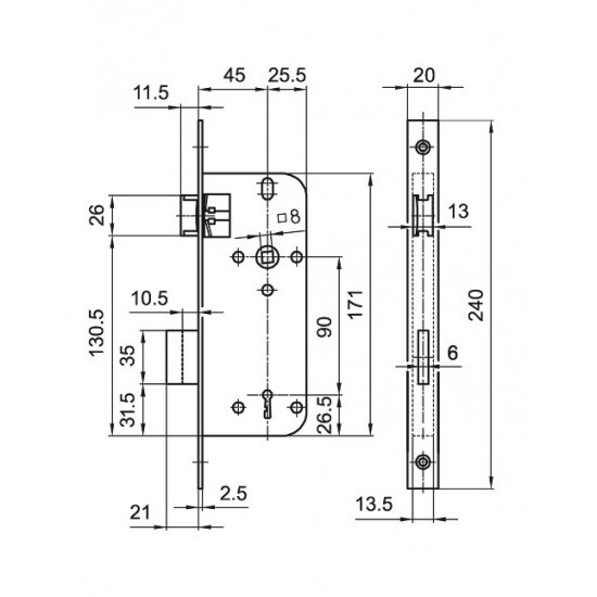 Ajtózár Elzett 3411