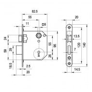 Ajtózár Elzett 3435 kulcsos