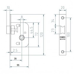 MCM csapdás zár 35 mm