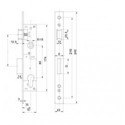 Anbo portálzár 35/50 mm + zárbetét