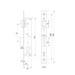 Anbo portálzár 35/50 mm + zárbetét görgős 