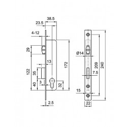 Elzett Portálzár 3390 24/22 mm