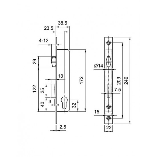 Elzett Portálzár 3390 24/22 mm Elzett Portálzár 3390 24/22 mm
