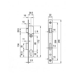 Elzett Portálzár 3398 16/85/22 mm Elzett Portálzár 3398 16/85/22 mm