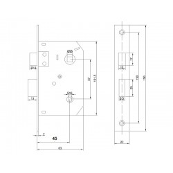ELZETT Grácia zár WC 45 mm ELZETT Grácia zár WC 45 mm
