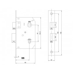 ELZETT Grácia zár WC 55 mm ELZETT Grácia zár WC 55 mm