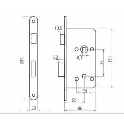JANIA Toalett zár bal