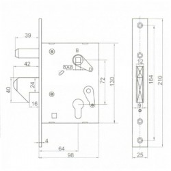 Anbo kampós tolókapu zár